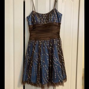 Morgan & Co Blue and Brown glittery dress Size 3/4 Junior